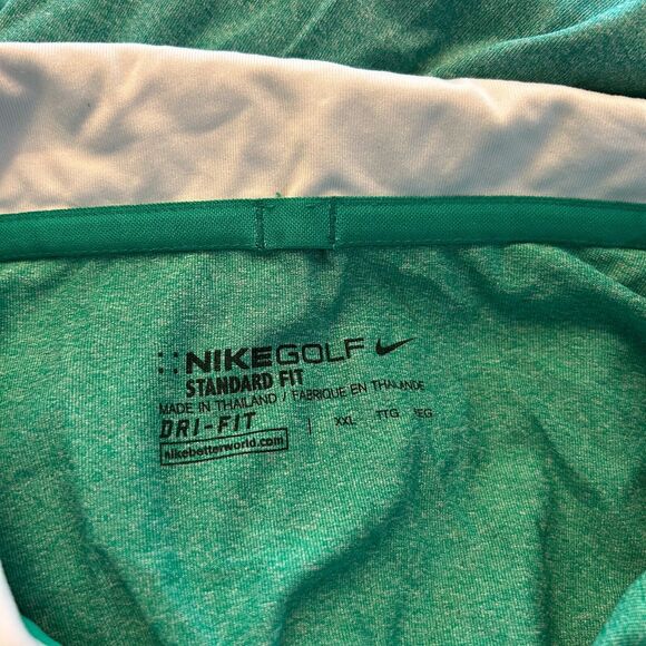 Nike Golf Polo 2XL Men's Green Standard Fit Dri Fit Short Sleeve Athletic‎ Shirt - Picture 2 of 10